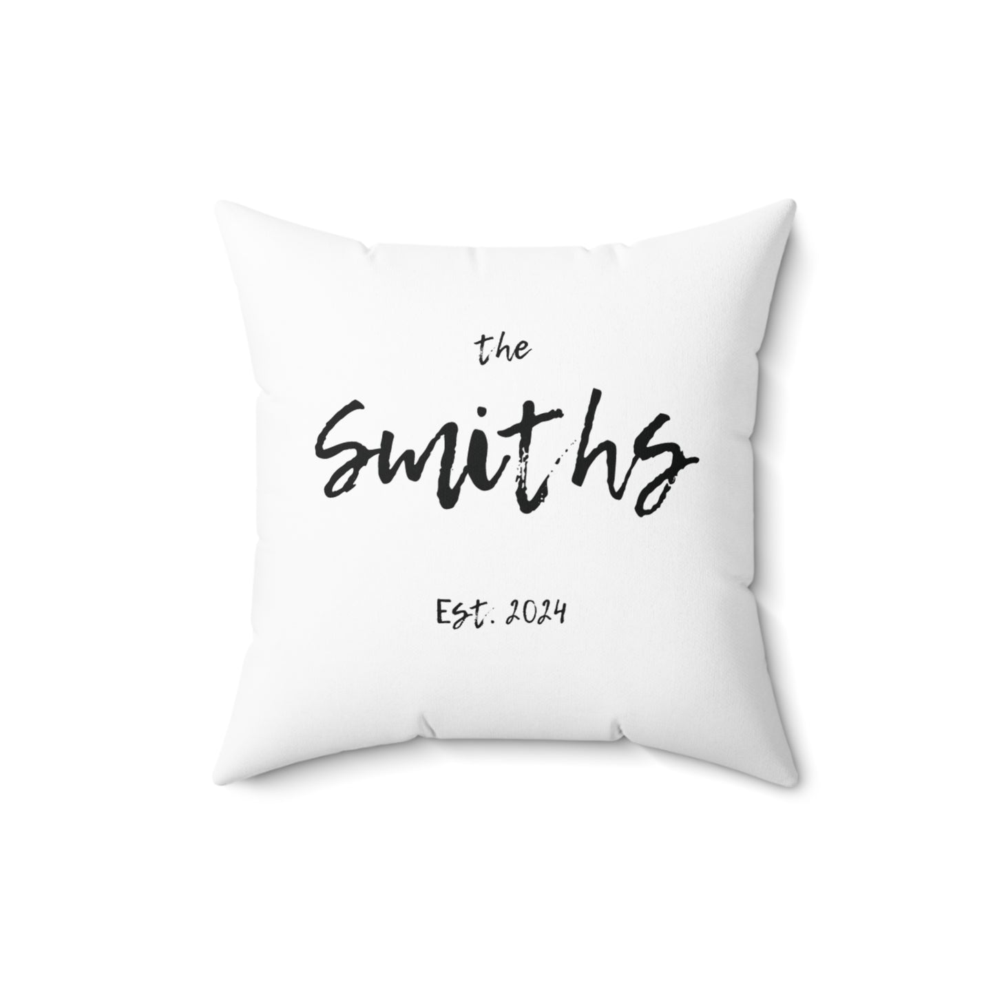 Family Name Decorative Pillow - White