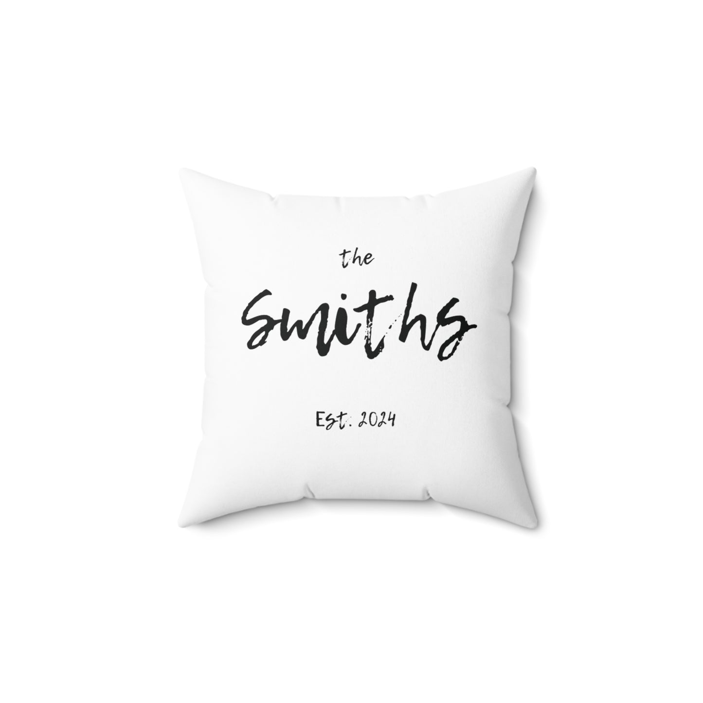 Family Name Decorative Pillow - White