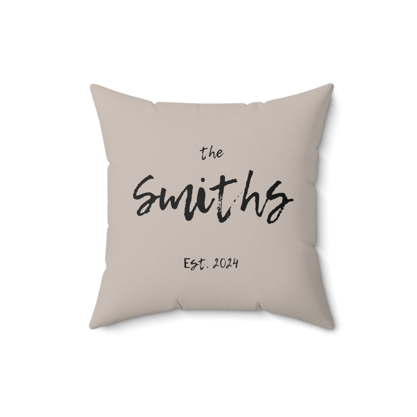 Family Name Decorative Pillow - Greige