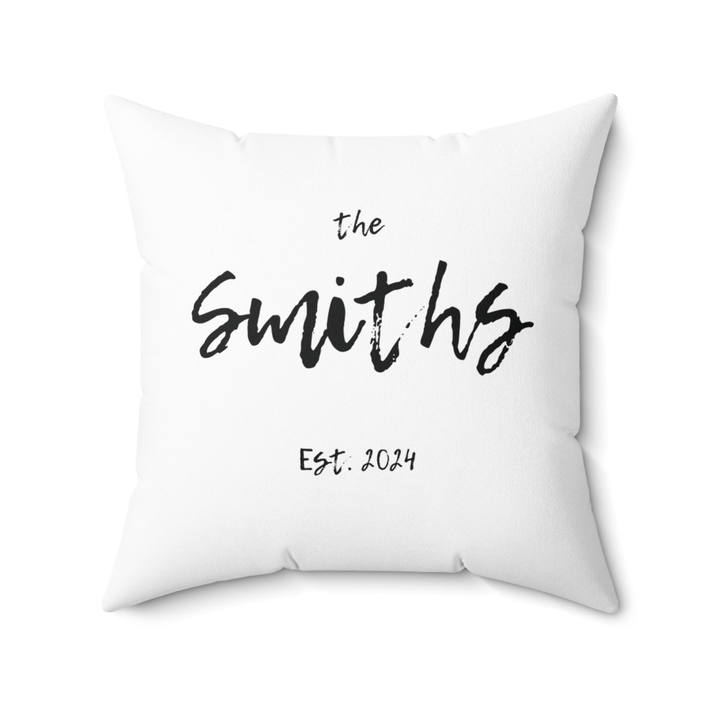 Family Name Decorative Pillow - White