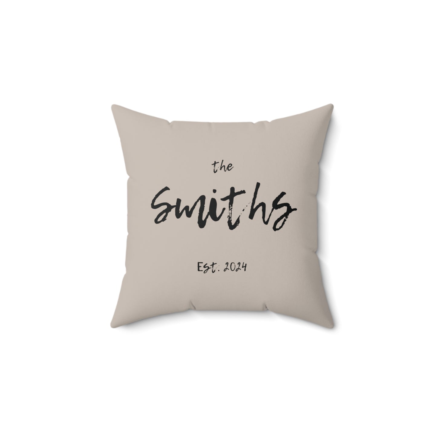 Family Name Decorative Pillow - Greige