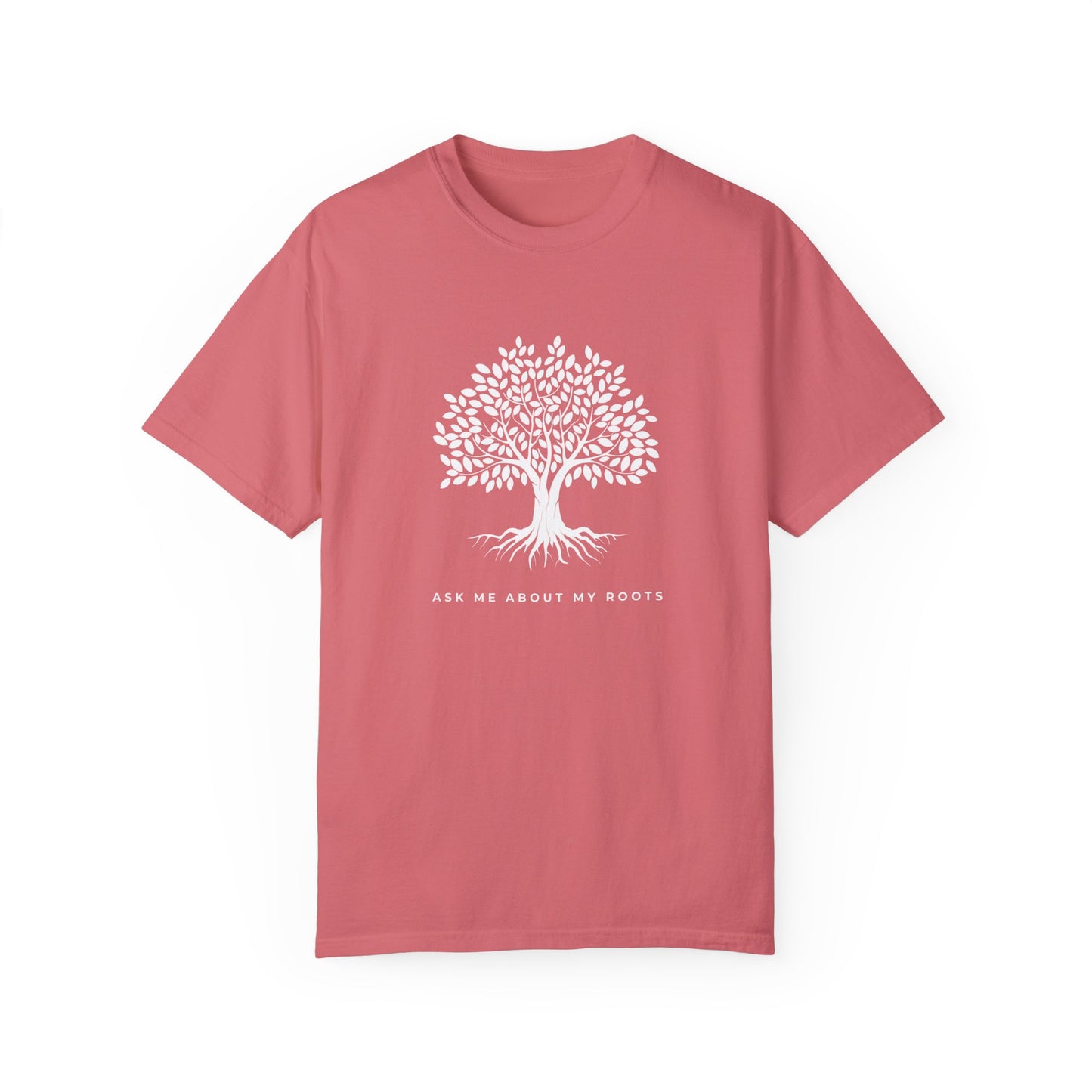 "Ask Me About My Roots" Relaxed Fit Cotton Tee