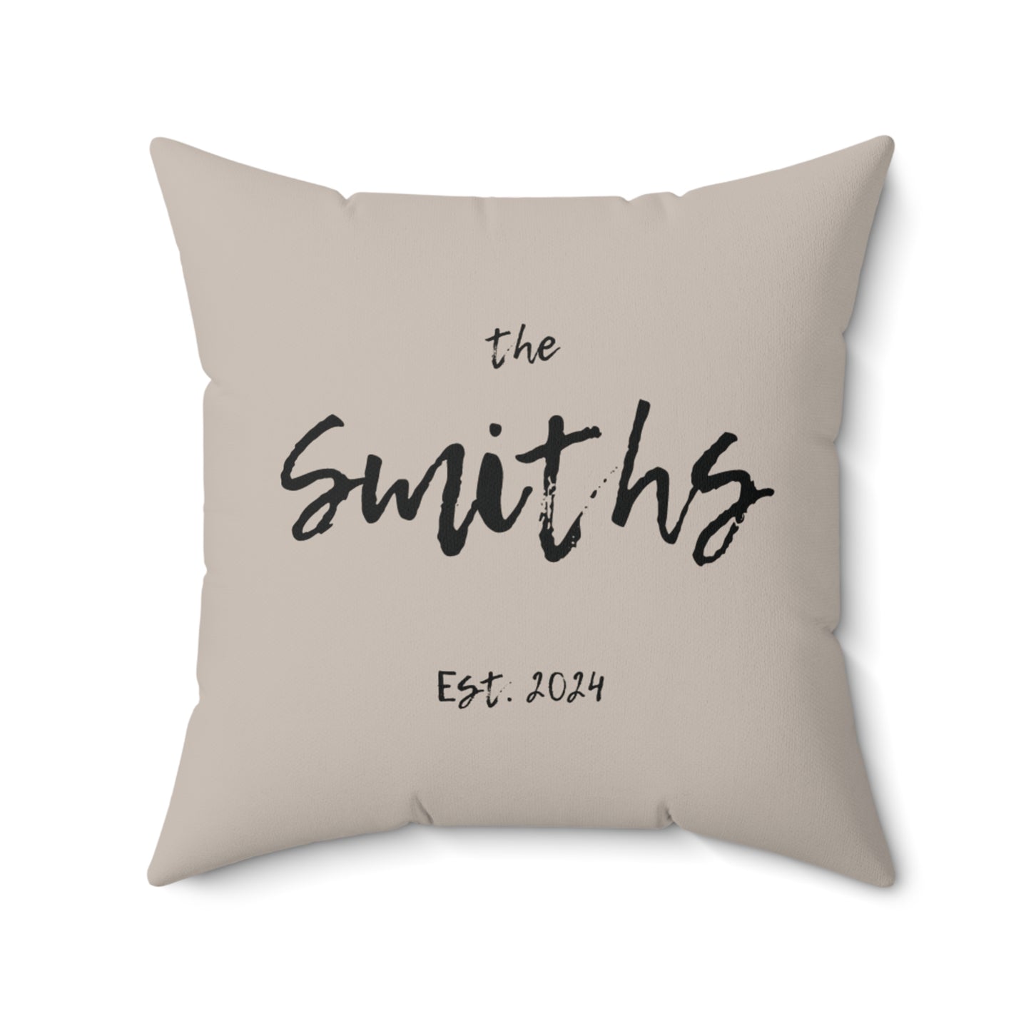 Family Name Decorative Pillow - Greige